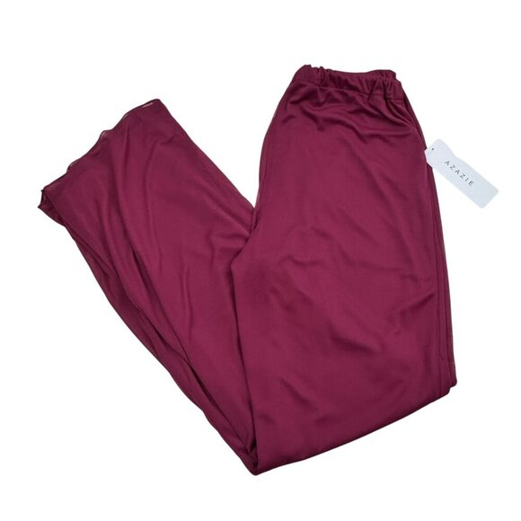 Azazie Maura Mulberry Pantsuit Sequins Chiffon 3- Piece Special Occasion SZ 12 - Picture 6 of 16